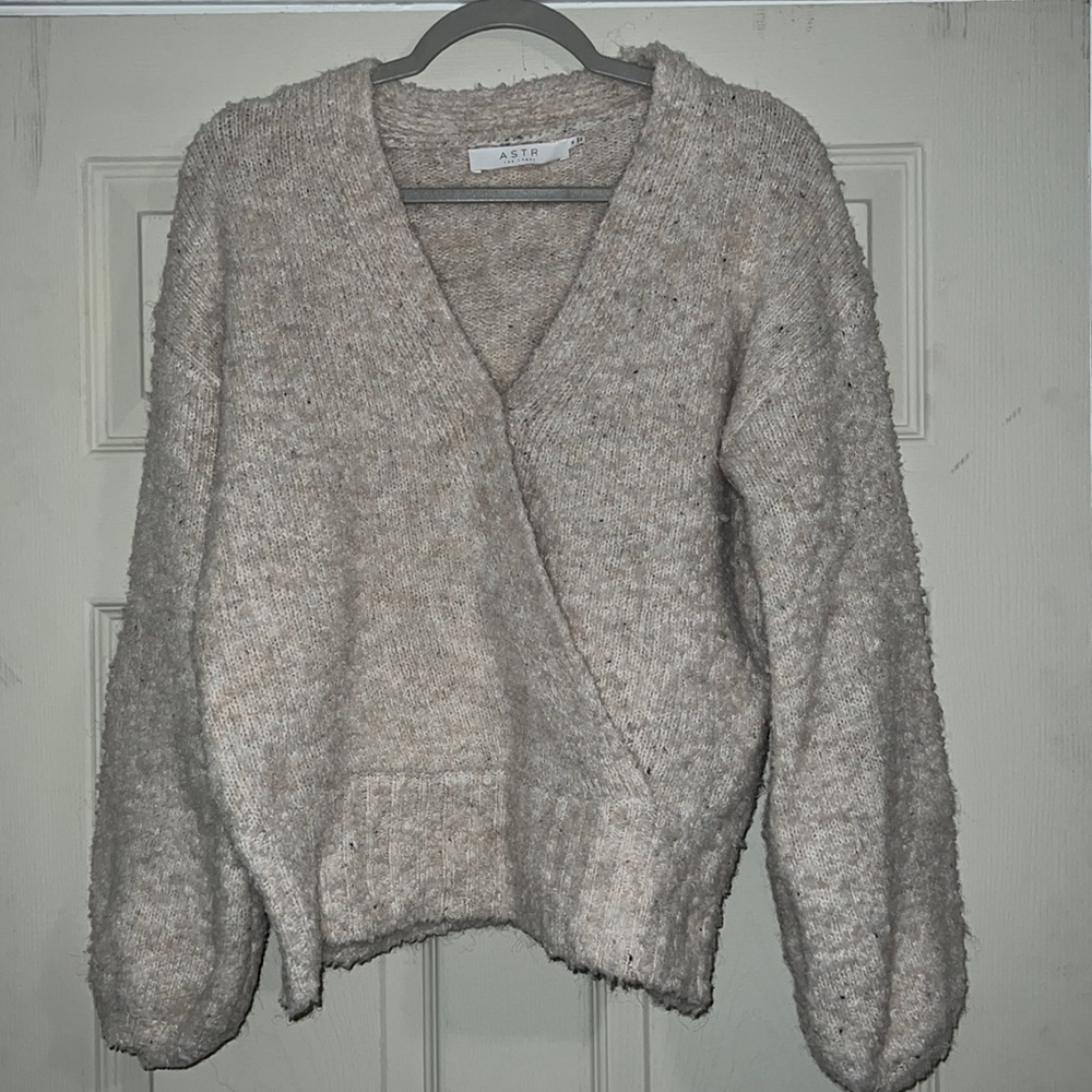 White pink, beige sweater